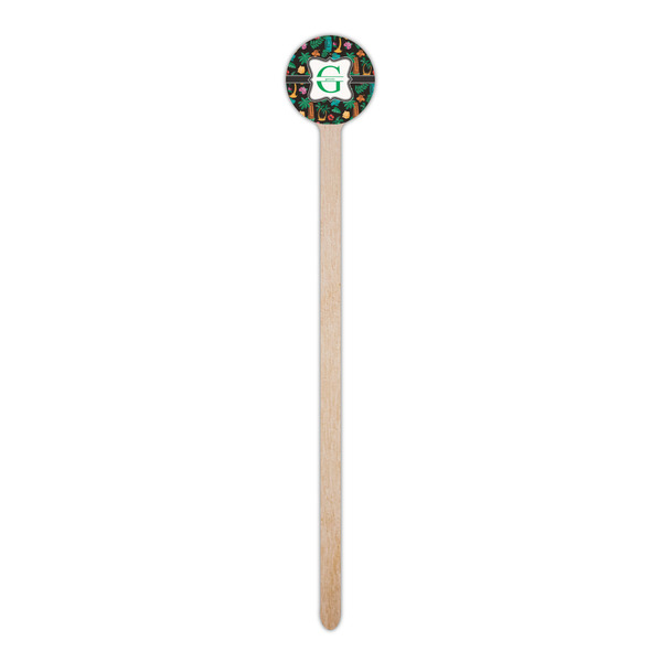 Hawaiian Masks Wooden 6" Stir Stick - Round - Single Stick