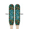 Hawaiian Masks Wooden Food Pick - Paddle - Double Sided - Front & Back