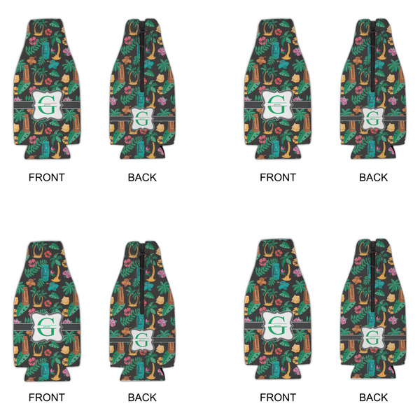 Hawaiian Masks Zipper Bottle Cooler - Set of 4 - APPROVAL