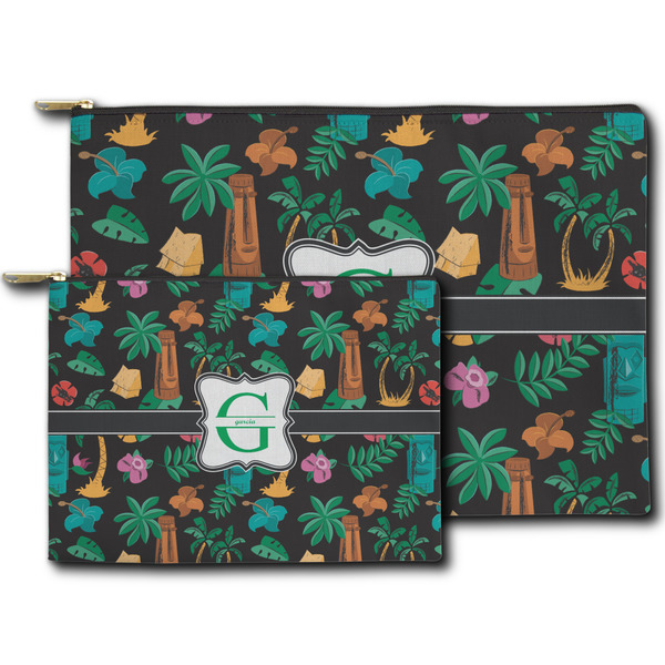 Hawaiian Masks Zippered Pouches - Size Comparison