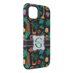 Hawaiian Masks iPhone Case - Rubber Lined - iPhone 14 Plus (Personalized)