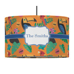 Toucans 12" Drum Pendant Lamp - Fabric (Personalized)