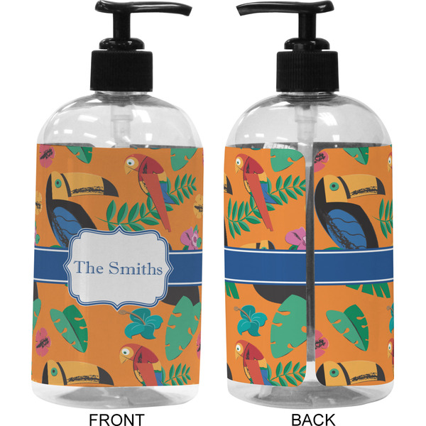 Toucans 16 oz Plastic Liquid Dispenser (Approval) - Black