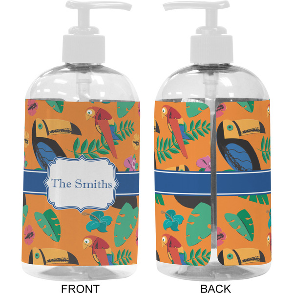 Toucans 16 oz Plastic Liquid Dispenser- Approval- White