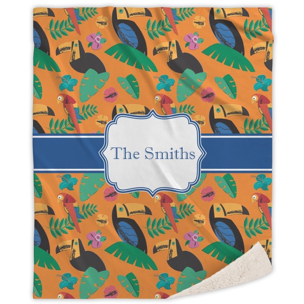 Custom Toucans Sherpa Throw Blanket (Personalized)