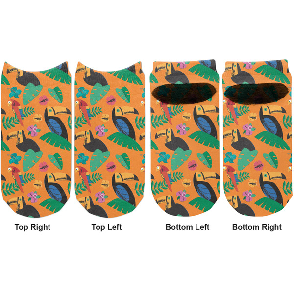 Toucans Adult Ankle Socks - Double Pair - Front and Back - Apvl
