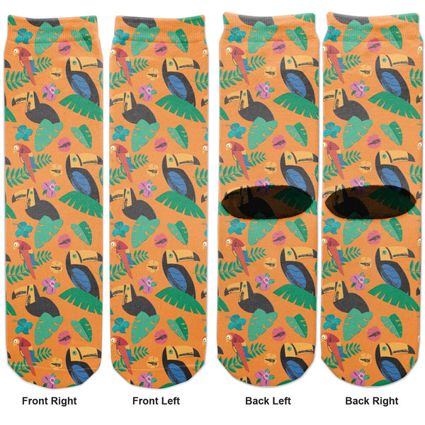 Toucans Adult Crew Socks - Double Pair - Front and Back - Apvl
