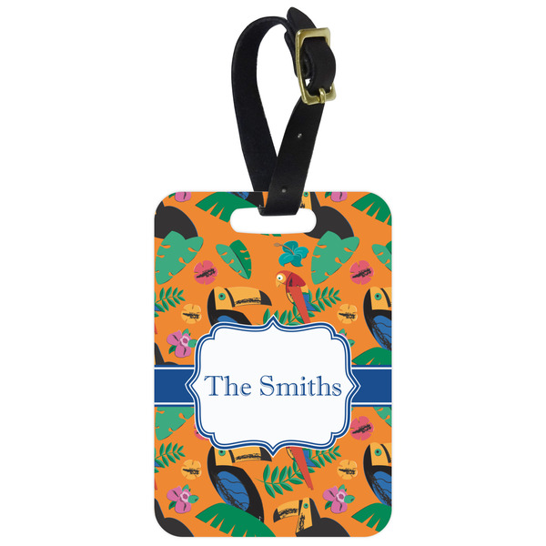 Custom Toucans Metal Luggage Tag w/ Name or Text