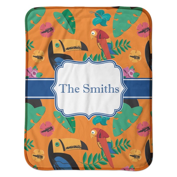 Toucans Baby Sherpa Blanket - Flat