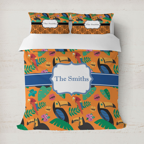 Custom Toucans Duvet Cover Set - Full / Queen (Personalized)