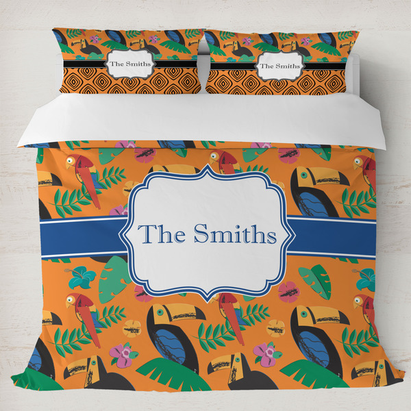 Custom Toucans Duvet Cover Set - King (Personalized)