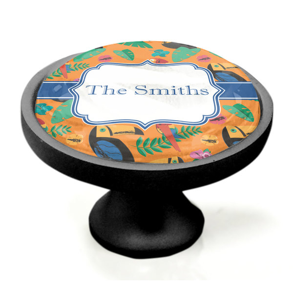 Toucans Black Custom Cabinet Knob (Side)