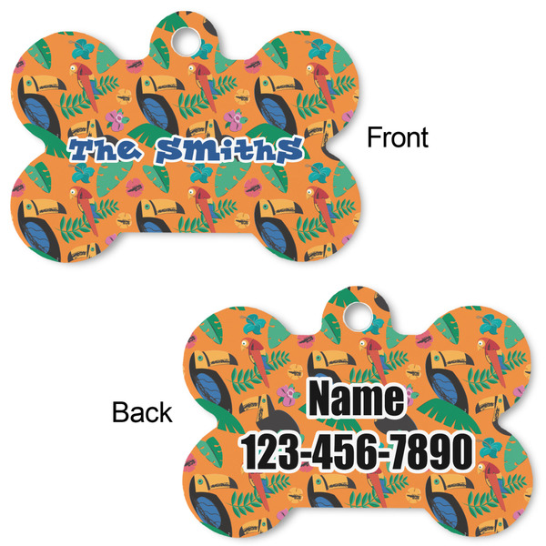 Toucans Bone Shaped Dog ID Tag - Large - Approval