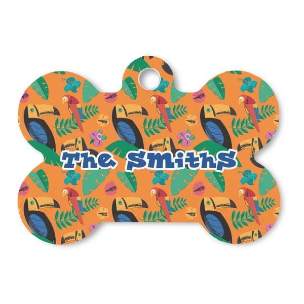 Custom Toucans Bone Shaped Dog ID Tag (Personalized)
