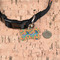Toucans Bone Shaped Dog ID Tag - Small - In Context
