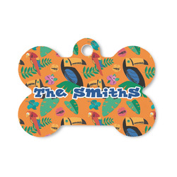 Toucans Bone Shaped Dog ID Tag - Small (Personalized)