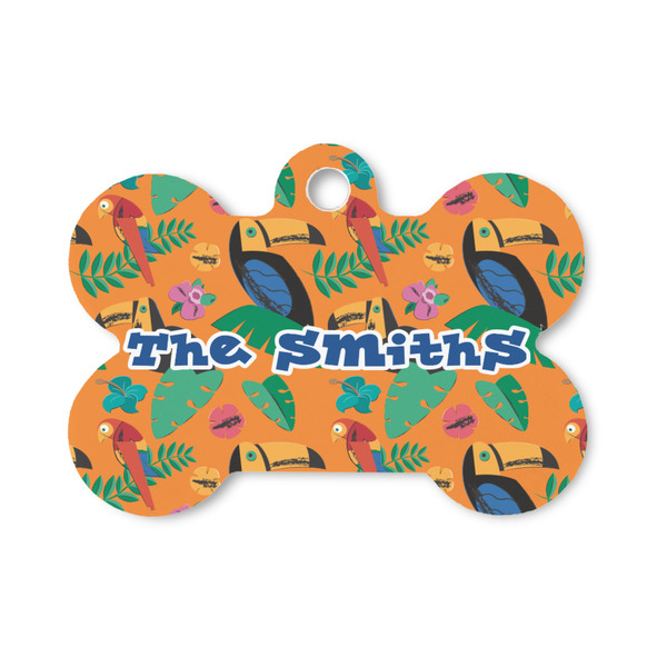Custom Toucans Bone Shaped Dog ID Tag - Small (Personalized)
