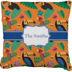 Toucans Faux-Linen Throw Pillow 16" (Personalized)