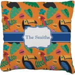 Toucans Faux-Linen Throw Pillow 18" (Personalized)