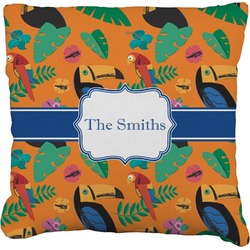 Toucans Faux-Linen Throw Pillow 18" (Personalized)