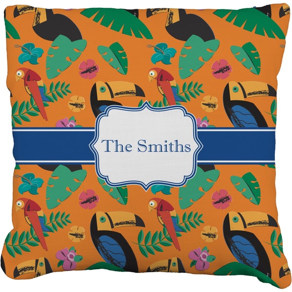 Custom Toucans Faux-Linen Throw Pillow 26" (Personalized)