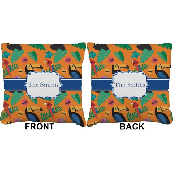 Toucans Burlap Pillow Approval