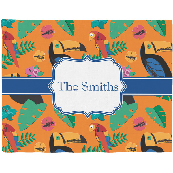 Custom Toucans Woven Fabric Placemat - Twill w/ Name or Text