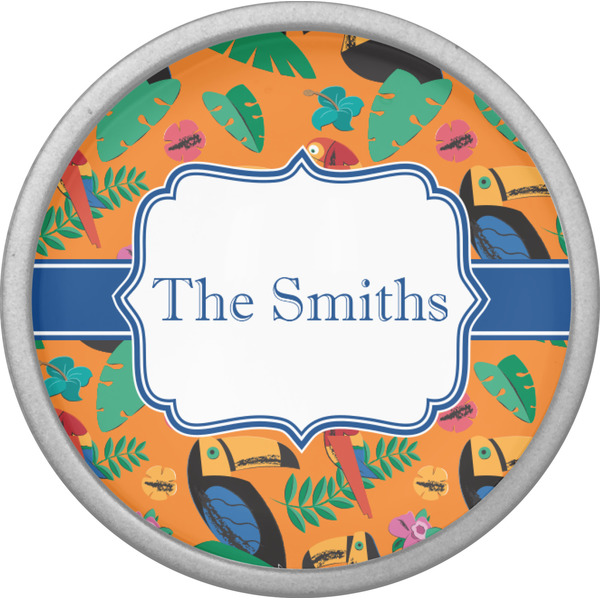 Toucans Cabinet Knob - Nickel - Front