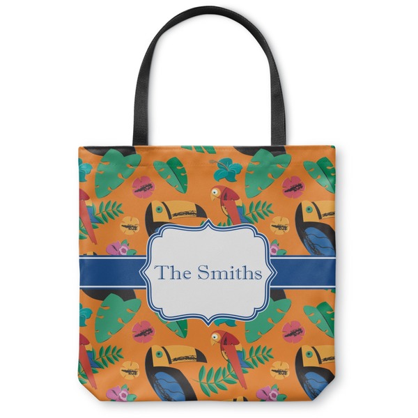 Custom Toucans Canvas Tote Bag - Small - 13"x13" (Personalized)