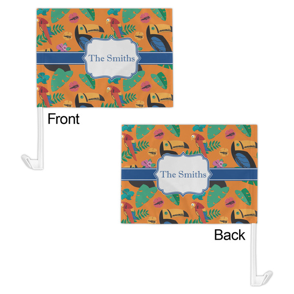 Toucans Car Flag - 11" x 8" - Front & Back View