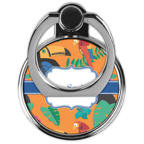 Toucans Cell Phone Ring Stand & Holder - Front (Collapsed)