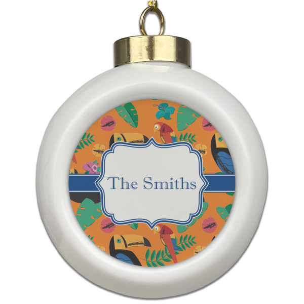 Custom Toucans Ceramic Ball Ornament (Personalized)