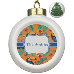 Toucans Ceramic Ball Ornament - Christmas Tree (Personalized)