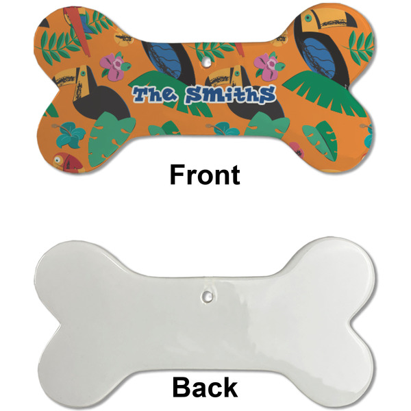 Toucans Ceramic Flat Ornament - Bone Front & Back Single Print (APPROVAL)