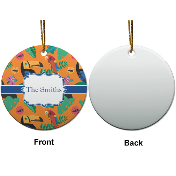 Toucans Ceramic Flat Ornament - Circle Front & Back (APPROVAL)