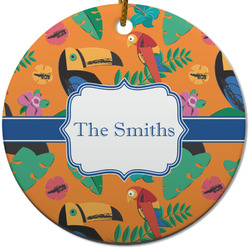 Toucans Round Ceramic Ornament w/ Name or Text