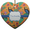 Toucans Ceramic Flat Ornament - Heart (Front)