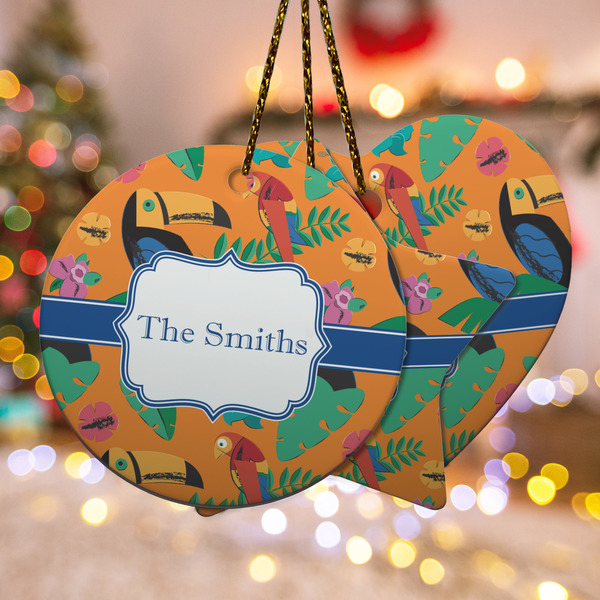 Custom Toucans Ceramic Ornament w/ Name or Text