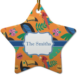Toucans Star Ceramic Ornament w/ Name or Text