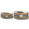 Toucans Ceramic Dog Bowls - Size Comparison