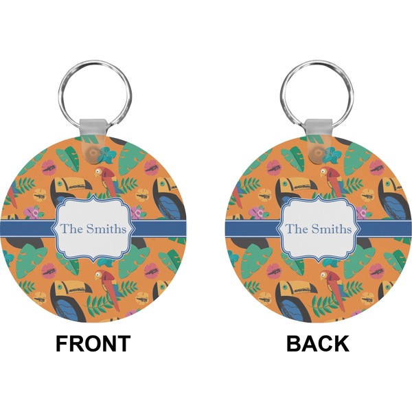 Toucans Circle Keychain (Front + Back)