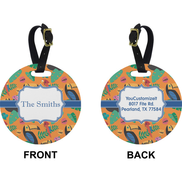 Toucans Circle Luggage Tag (Front + Back)