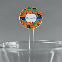 Toucans 7" Round Plastic Stir Sticks - Clear (Personalized)