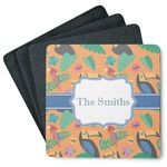 Toucans Square Rubber Backed Coasters - Set of 4 (Personalized)