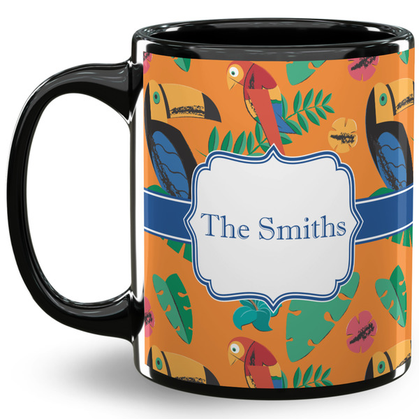 Custom Toucans 11 Oz Coffee Mug - Black (Personalized)
