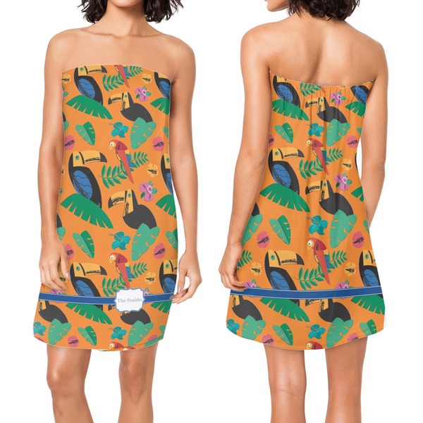 Toucans Custom Bath Wrap - Front & Back View