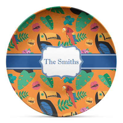 Toucans Microwave Safe Plastic Plate - Composite Polymer (Personalized)