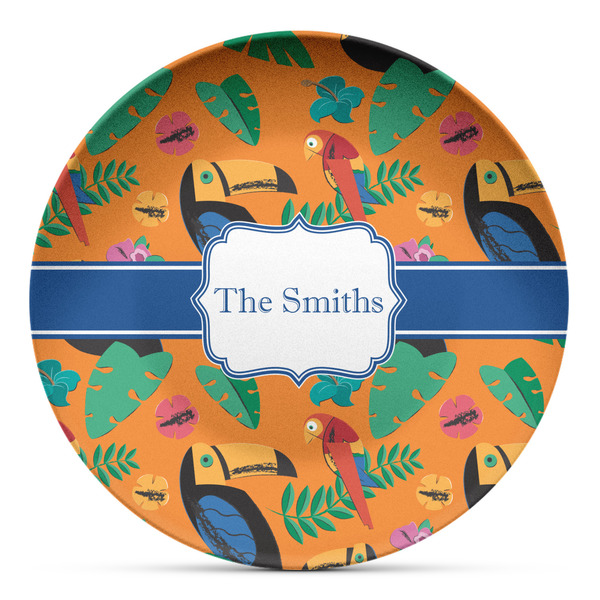 Custom Toucans Microwave Safe Plastic Plate - Composite Polymer (Personalized)