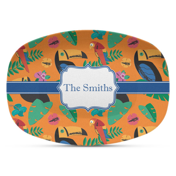 Custom Toucans Plastic Platter - Microwave & Oven Safe Composite Polymer (Personalized)