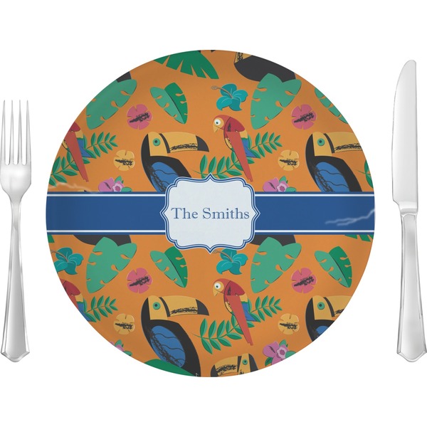 Custom Toucans Glass Lunch / Dinner Plate 10" (Personalized)
